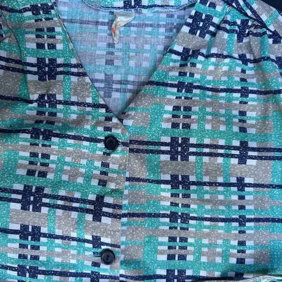 VINTAGE 50’s European Blue and White Sleeveless Midi Dress with Tie Belt Pinup - Picture 8 of 9